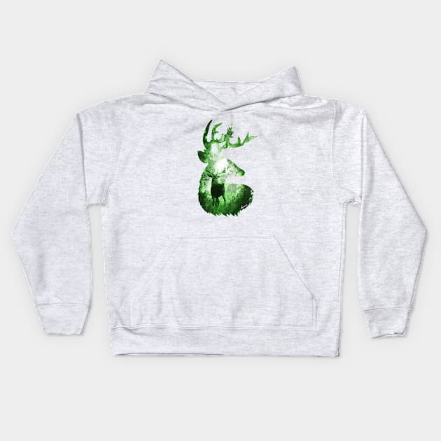 Evergreen Deer Kids Hoodie by DVerissimo